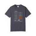 Navy t-shirt with a Before You Blame the TXV flowchart