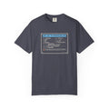 Navy t-shirt with a Unit: Dad Sr. Refrigeration Tech data plate graphic